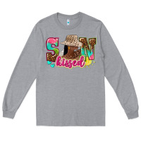 Heather Grey Afro woman with sunkissed Long Sleeve Tee - NancyCooperArtShop