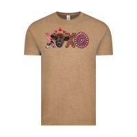 Vintage Coffee xoxo calf and gemstone Vintage Tee - RanaPortraitStore