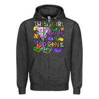 Charcoal Heather this girl needs a drink Zipper Hoodie - OliviaCreatesArt