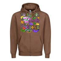 Chestnut this girl needs a drink Zipper Hoodie - OliviaCreatesArt