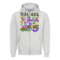 Dove Grey this girl needs a drink Zipper Hoodie - OliviaCreatesArt