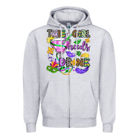 Heather Grey this girl needs a drink Zipper Hoodie - OliviaCreatesArt