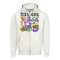 Oatmeal Heather this girl needs a drink Zipper Hoodie - OliviaCreatesArt
