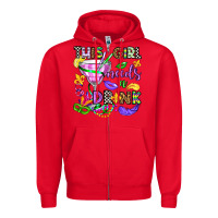 Red this girl needs a drink Zipper Hoodie - OliviaCreatesArt