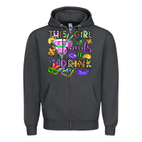 Smoke this girl needs a drink Zipper Hoodie - OliviaCreatesArt