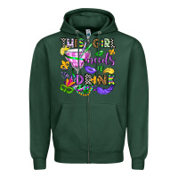 Sports Green this girl needs a drink Zipper Hoodie - OliviaCreatesArt