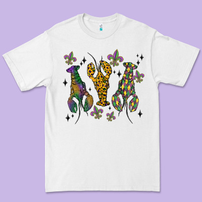 Mardi Gras Crawfish Premium Tee Designed By Maliassmallbusiness