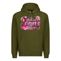 Army Green Nobody fights alone Cancer Premium Hoodie - FaDigitalArtStudio