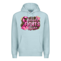 Blue Mist Nobody fights alone Cancer Premium Hoodie - FaDigitalArtStudio