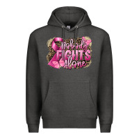 Charcoal Heather Nobody fights alone Cancer Premium Hoodie - FaDigitalArtStudio