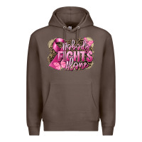 Coffee Nobody fights alone Cancer Premium Hoodie - FaDigitalArtStudio