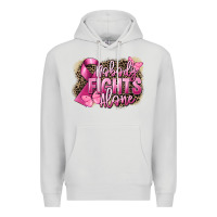 Dove Grey Nobody fights alone Cancer Premium Hoodie - FaDigitalArtStudio