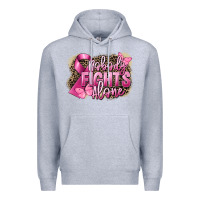 Heather Grey Nobody fights alone Cancer Premium Hoodie - FaDigitalArtStudio