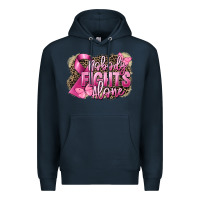 Navy Nobody fights alone Cancer Premium Hoodie - FaDigitalArtStudio