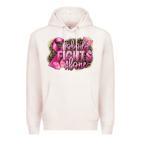 Pale Pink Nobody fights alone Cancer Premium Hoodie - FaDigitalArtStudio