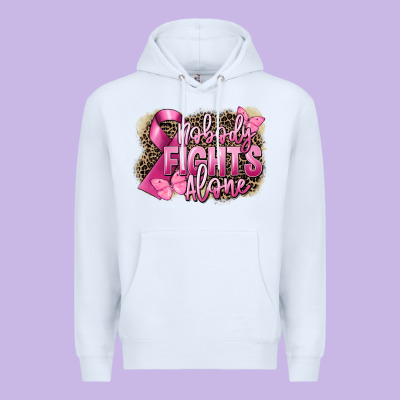 Nobody Fights Alone Cancer Premium Hoodie Designed By Fadigitalartstudio