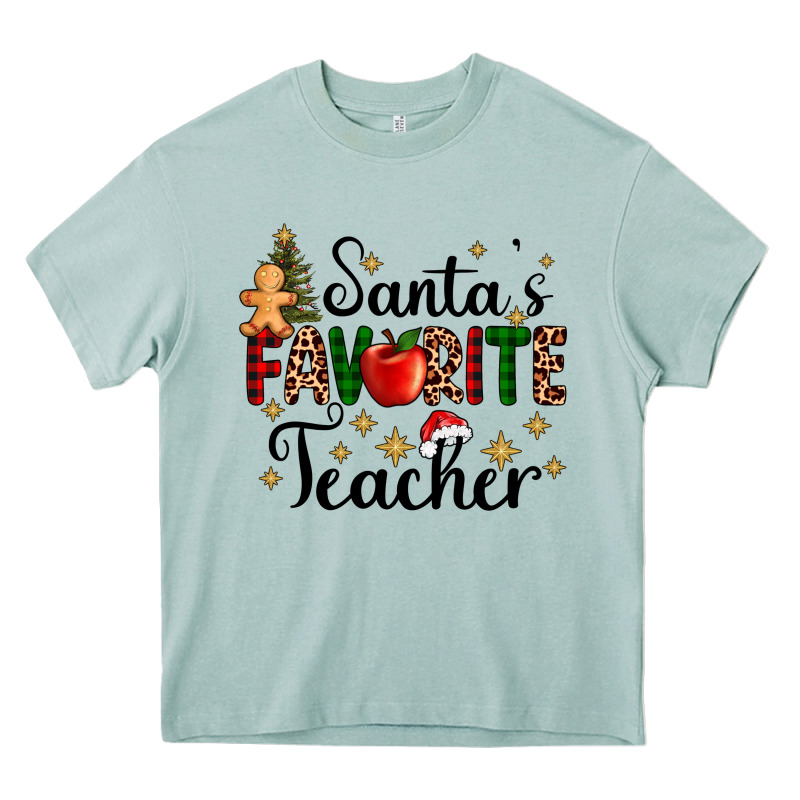 Santa's Favorite Teacher Heavy Core Tee by AdoDesignShop | Teevron