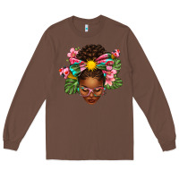 Chestnut Afro Woman Summer Long Sleeve Tee - texasbilliewilder