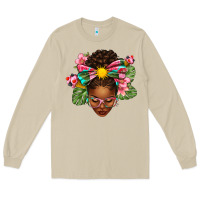 Mushroom Afro Woman Summer Long Sleeve Tee - texasbilliewilder