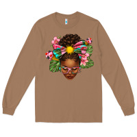 Toasted Coconut Afro Woman Summer Long Sleeve Tee - texasbilliewilder