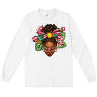 White Afro Woman Summer Long Sleeve Tee - texasbilliewilder