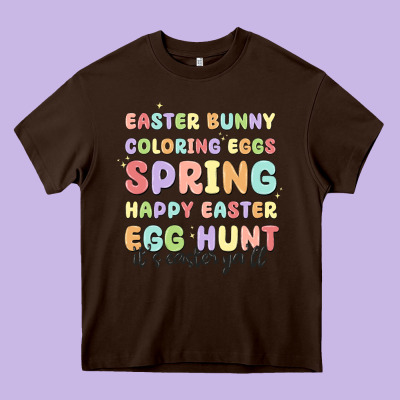Easter Bunny Spring Heavy Core Tee Designed By Maliassmallbusiness