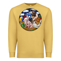 Antique Gold Farm And Pig Premium Sweatshirt - FaDigitalArtStudio