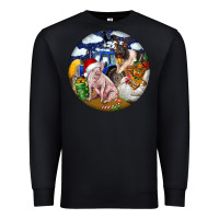 Black Farm And Pig Premium Sweatshirt - FaDigitalArtStudio