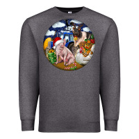 Charcoal Heather Farm And Pig Premium Sweatshirt - FaDigitalArtStudio