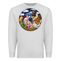 Dove Grey Farm And Pig Premium Sweatshirt - FaDigitalArtStudio
