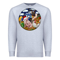 Heather Grey Farm And Pig Premium Sweatshirt - FaDigitalArtStudio