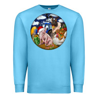 Ocean Blue Farm And Pig Premium Sweatshirt - FaDigitalArtStudio
