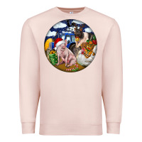 Pale Pink Farm And Pig Premium Sweatshirt - FaDigitalArtStudio