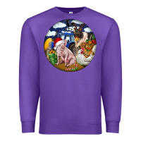 Purple Farm And Pig Premium Sweatshirt - FaDigitalArtStudio
