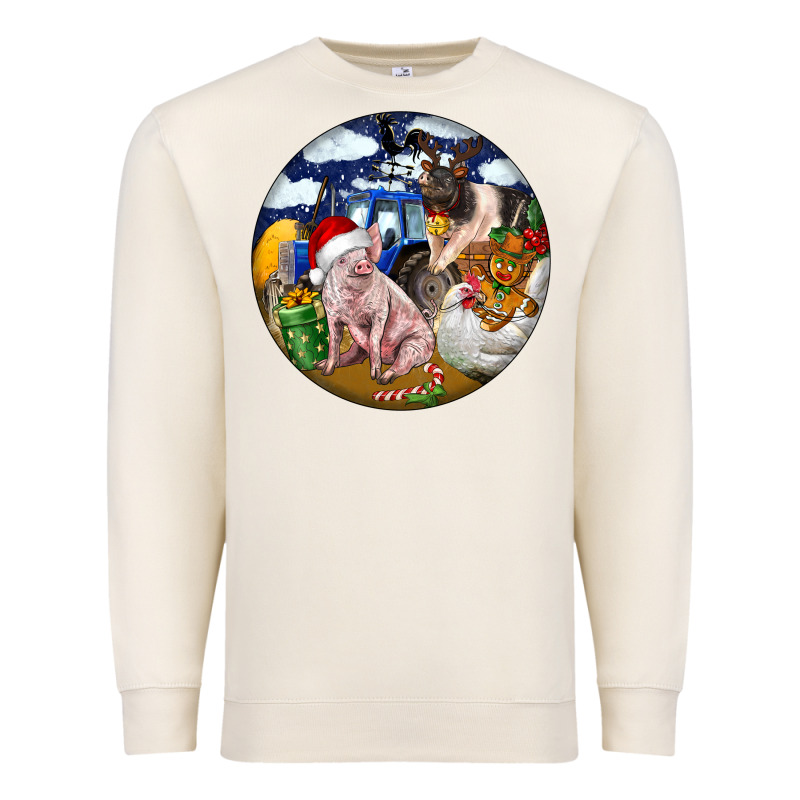 Farm And Pig Premium Sweatshirt by FaDigitalArtStudio | Teevron