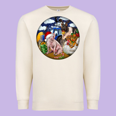 Farm And Pig Premium Sweatshirt Designed By Fadigitalartstudio