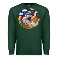 Sports Green Farm And Pig Premium Sweatshirt - FaDigitalArtStudio