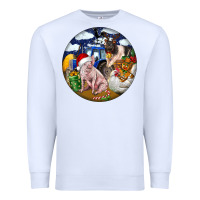 White Farm And Pig Premium Sweatshirt - FaDigitalArtStudio