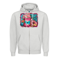 Valentines Day Coffee Cup And Sweets Zipper Hoodie | Teevron