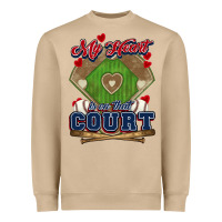 Mushroom My heart is on that court Baseball Heavyweight Sweatshirt - HowdyJamesFarm