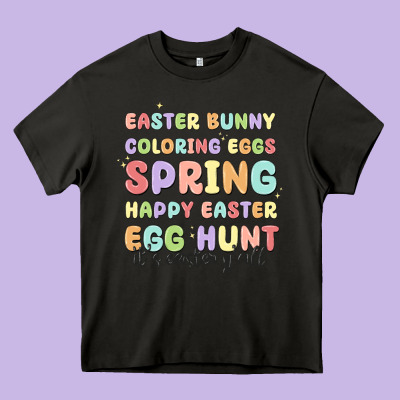 Easter Bunny Spring Heavy Core Tee Designed By Maliassmallbusiness