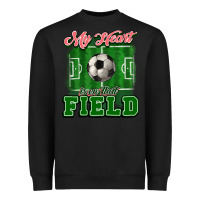 Black My heart is on that court Soccer Heavyweight Sweatshirt - HowdyJamesFarm