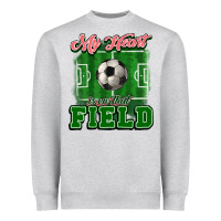 Heather Grey My heart is on that court Soccer Heavyweight Sweatshirt - HowdyJamesFarm