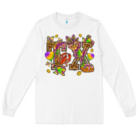 White Texas Mardi Gras Long Sleeve Tee - NancyCooperArtShop
