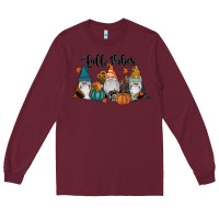Burgundy Fall Vibes Gnomes Long Sleeve Tee - RanaPortraitStore