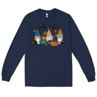 Navy Fall Vibes Gnomes Long Sleeve Tee - RanaPortraitStore