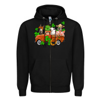 Black St. Patrick's farm animals and truck Zipper Hoodie - OliviaCreatesArt