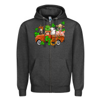 Charcoal Heather St. Patrick's farm animals and truck Zipper Hoodie - OliviaCreatesArt