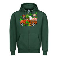 Sports Green St. Patrick's farm animals and truck Zipper Hoodie - OliviaCreatesArt