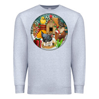 Heather Grey Christmas coop ornament Premium Sweatshirt - FaDigitalArtStudio